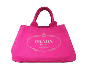 Prada Canapa Tote Bag Fuschia Pink Canvas